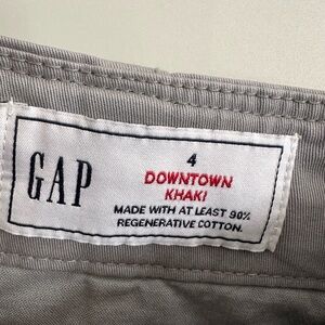 NWT GAP Women Size 4 Downtown Khaki Pants Gray Ankle Stretch MidRise Cotton Y2K